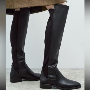 Zara Flat-Heeled Over the Knee Boots